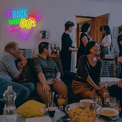 Miniatura 7 de Letrero de neón "Back To The 80's" para decoración de pared, letreros de neón LED para decoración de fiesta, letrero de luz de neón, decoración de