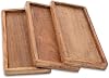 Samhita Mango Wood Serving Platter with Raised Edge -Set of 3 for Display Fruit Snacks Appetizer Sushi Food Decorative 30.48cm x 12.7cm x 1.90cm