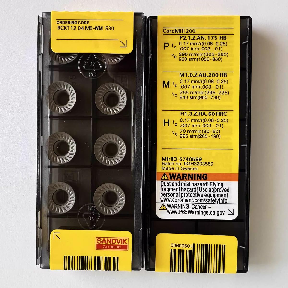 RCKT1204M0-WM 530 / CoroMill 200; milling Cutter;Insert，a Box of