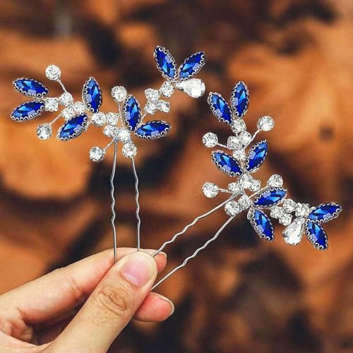 Casdre Horquillas para el pelo de novia con diamantes de imitación dorados, accesorios de cristal para el cabello para mujeres y niñas (paquete de 3)