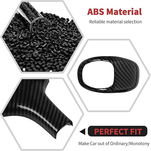 Miniatura 3 de RT-TCZ Cubierta decorativa de fibra de carbono para palanca de cambios, accesorios interiores compatibles con Jeep Grand Cherokee 2014-2015