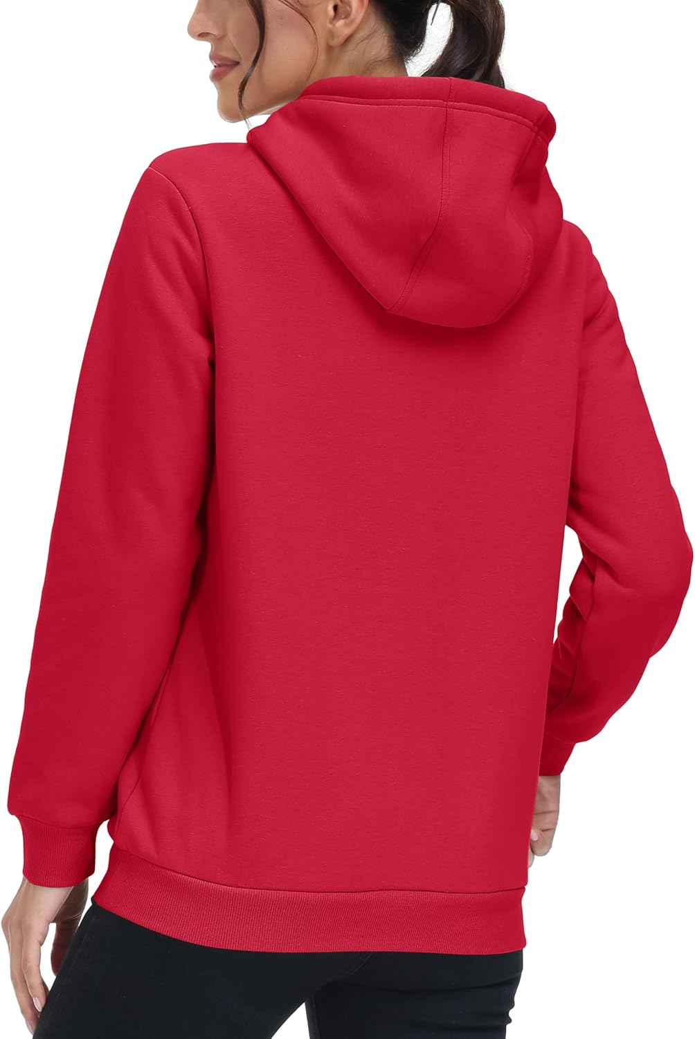 MAGCOMSEN Women's Hoodies Thick Fleece Lined Hooded Sweatshirt Warm Sherpa Lined Heavyweight Pullover with Pocket - Image 5