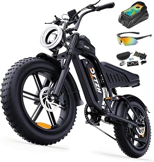 DTTZH F6 Electric Bike Adults: 1500W Peak, 33MPH, 60Mi Range, NFC Unlock, 20" Fat Tire Dirt E-Bike