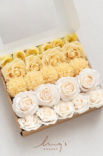 Miniatura 38 de Ling's moment - Juego de flores artificiales para manualidades, ramos de boda, centros de mesa, arreglos de novia, fiestas y decoración del hogar