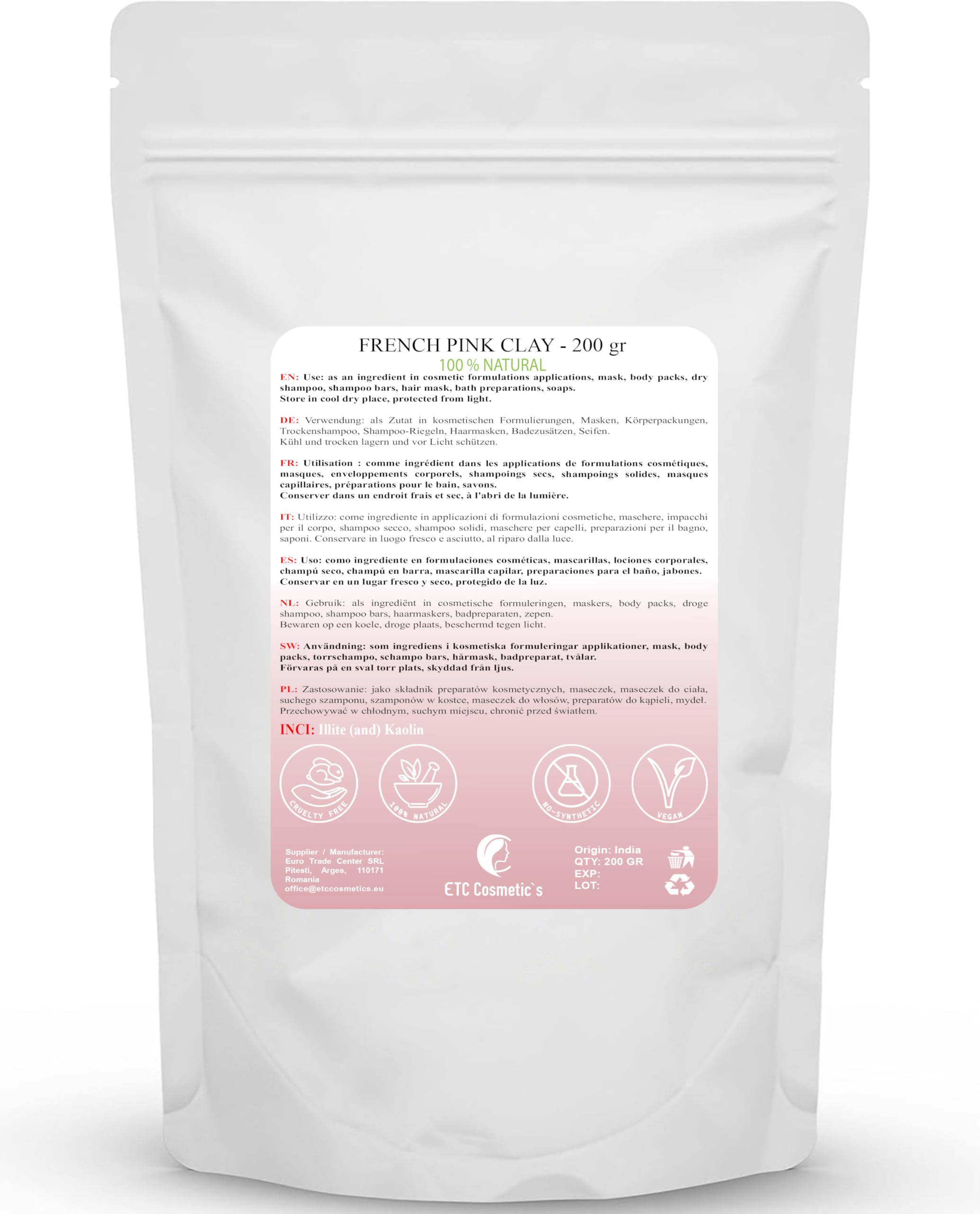 ETC Cosmetic's Französischer rosa Ton: Eine vielseitige Basis für Ihre selbstgemachten Hautpflegeprodukte.