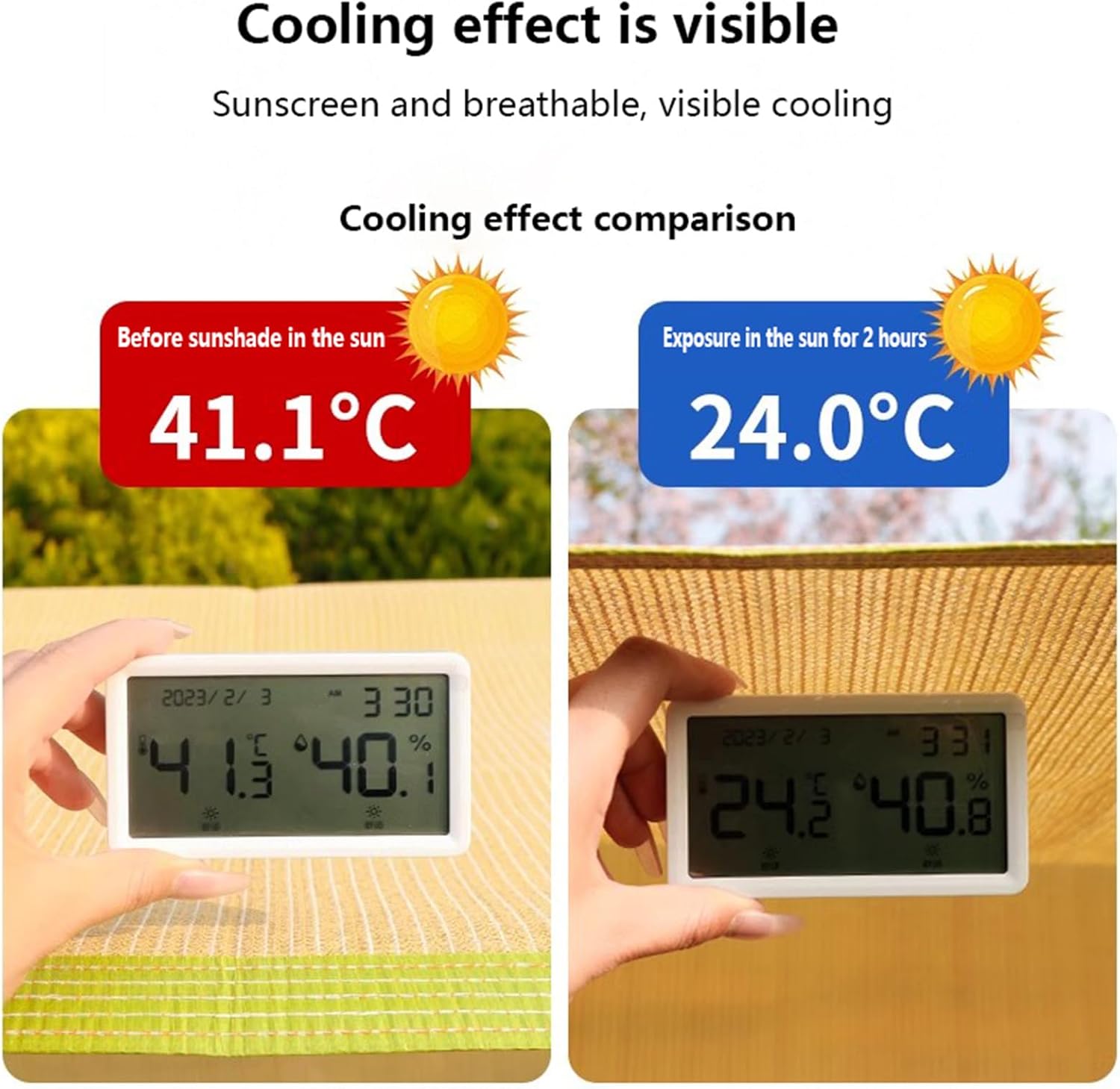 Beige Sunblock Shade Cloth Outdoor Shade Mesh Cover Tarp Resistant Sun Shade Net for Greenhouse, Plant, Pergola, Backyard Patio Sunshade,Beige,2 x 2m