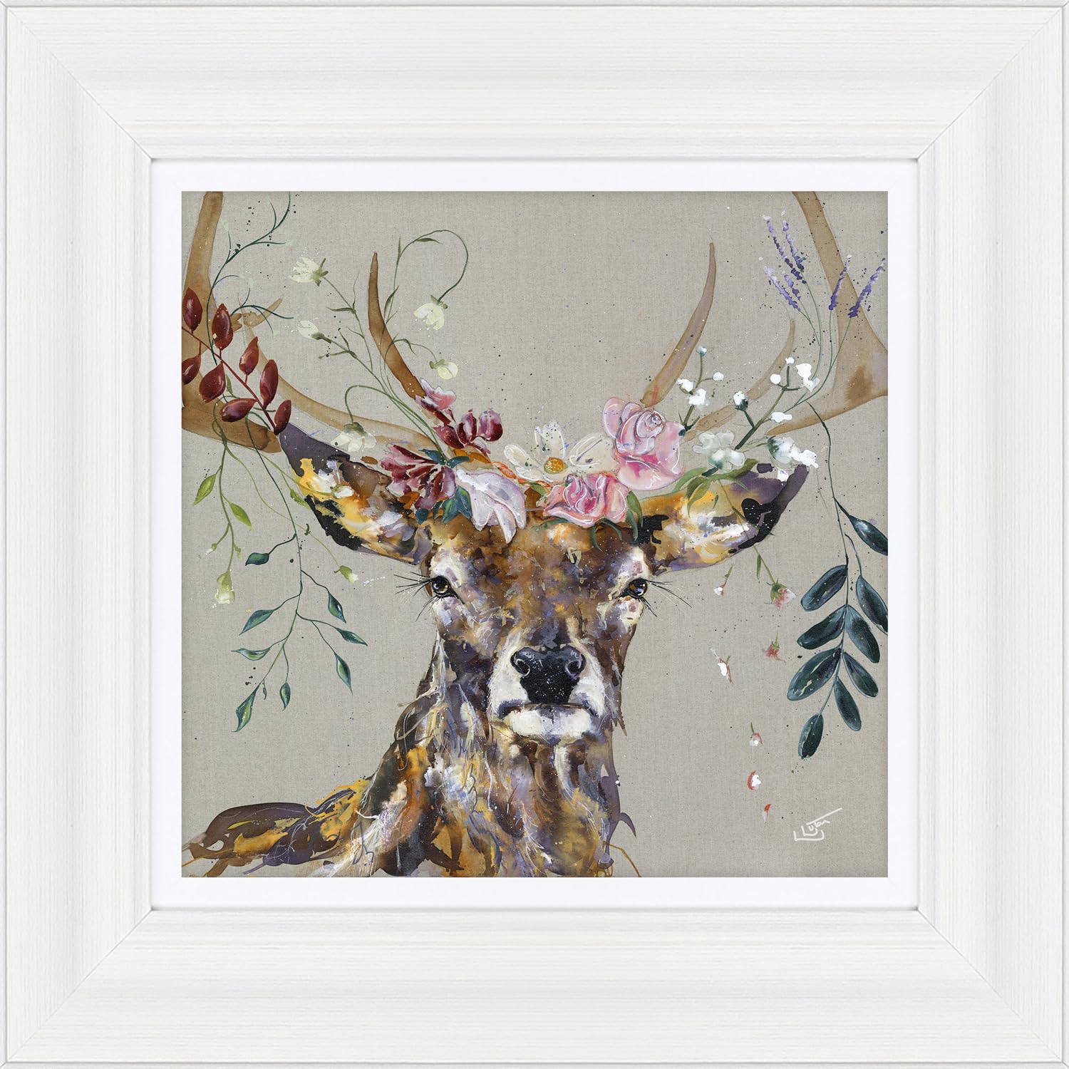 Artko Stampa su tela con leone, dipinto Kendi di Louise Luton, opera d'arte contemporanea a tema animale, 40 x 40 cm : Louise Luton