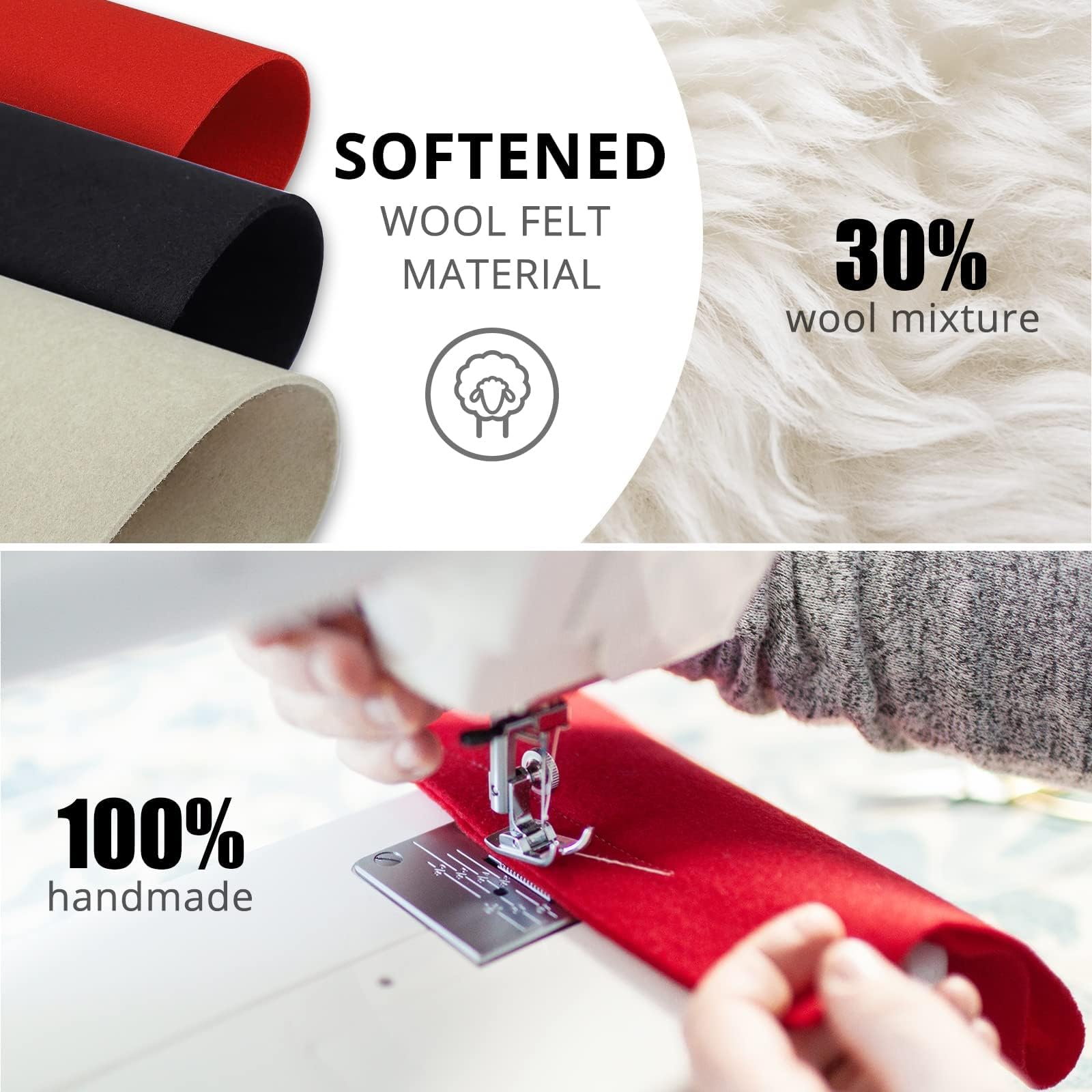 Organizador de Bolso de Fieltro con Múltiples Bolsillos – Inserto para Bolso con Bolsillo con Cremallera, Organizador Ligero para Tote Bag, Rojo, L