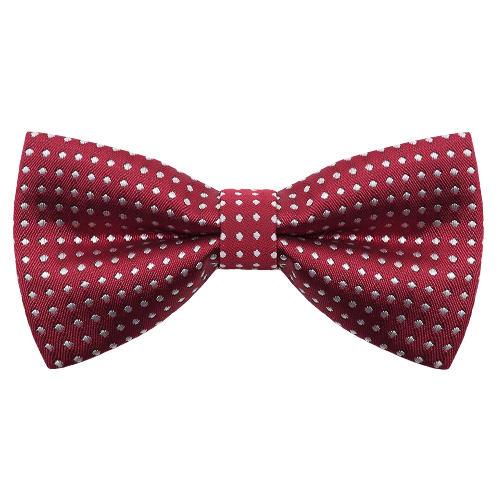 GHTIYLP Kids Polka Dot Bow Tie, Pre-tied Bow Ties for Boys Girls Adjustable Toddler Clip on Bow Tie for Wedding Party (Dark Red)