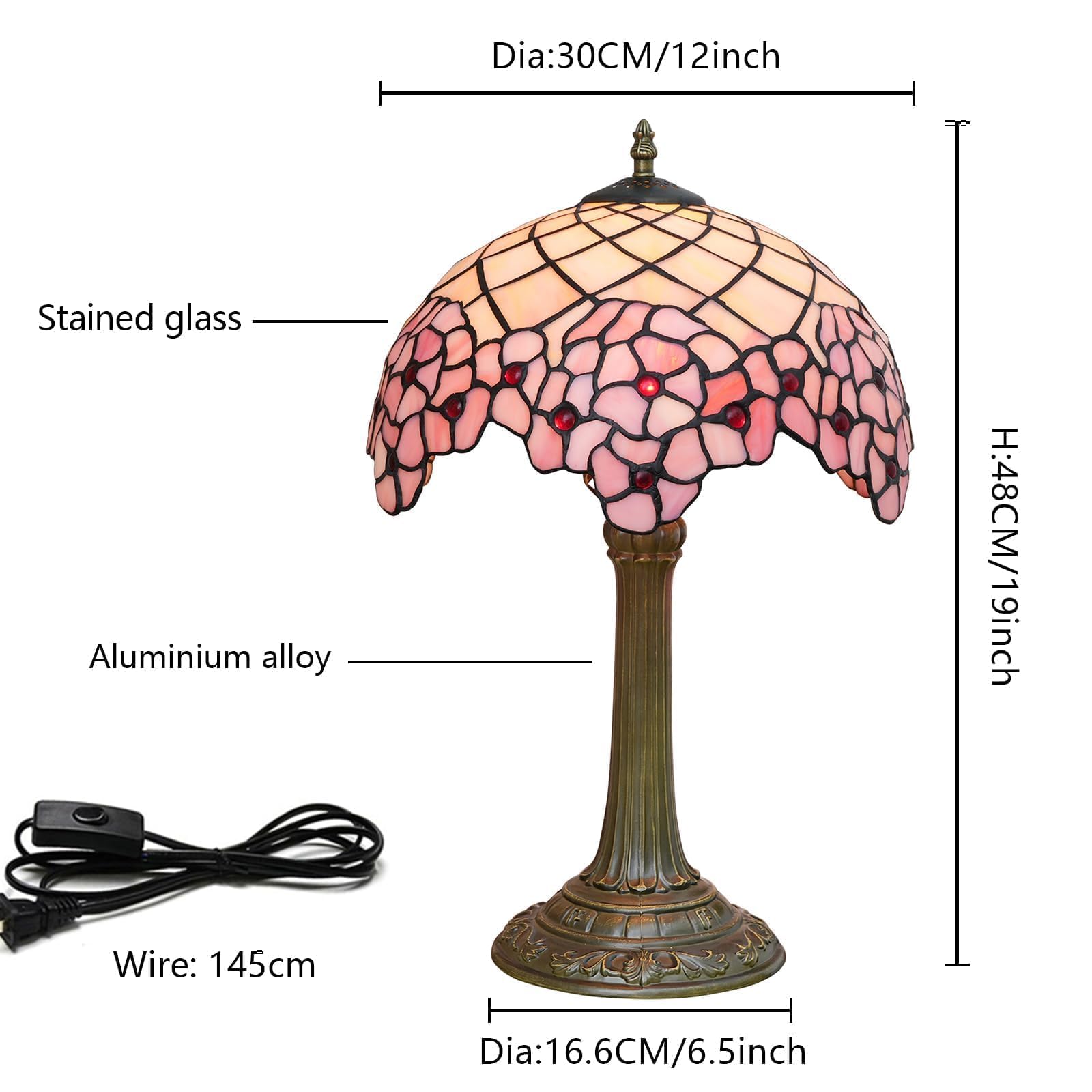 Tiffany lampe de table table de chevet chambre dortoir salon cuisine vitrail lampe beau cadeau de décoration de la maison mignon Sakura