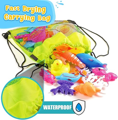 Miniatura 3 de GoodyKing - Juego de pesca magnético para niños, juguete de baño de agua para fiestas de carnaval en interiores y exteriores, para niños de 3, 4, 5,