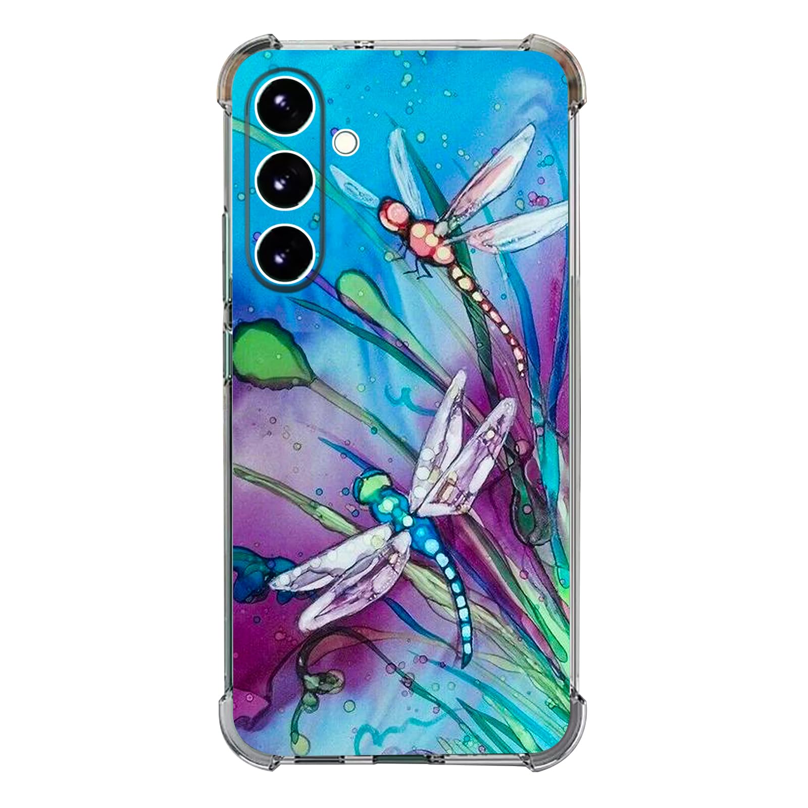 Beaucov Case for Galaxy A36 5G,Cute Dragonfly Style Drop Protection Shockproof Case TPU Full Body Protective Scratch-Resistant Cover for Samsung