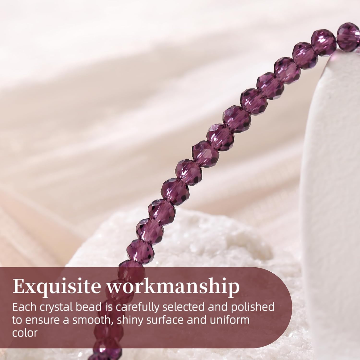 HANGINTHERE Crystal Bracelets for Women, 3mm Crystals, 7 Inches, 0.1 Ounces, Gift Jewelry Velvet Bags - Image 4