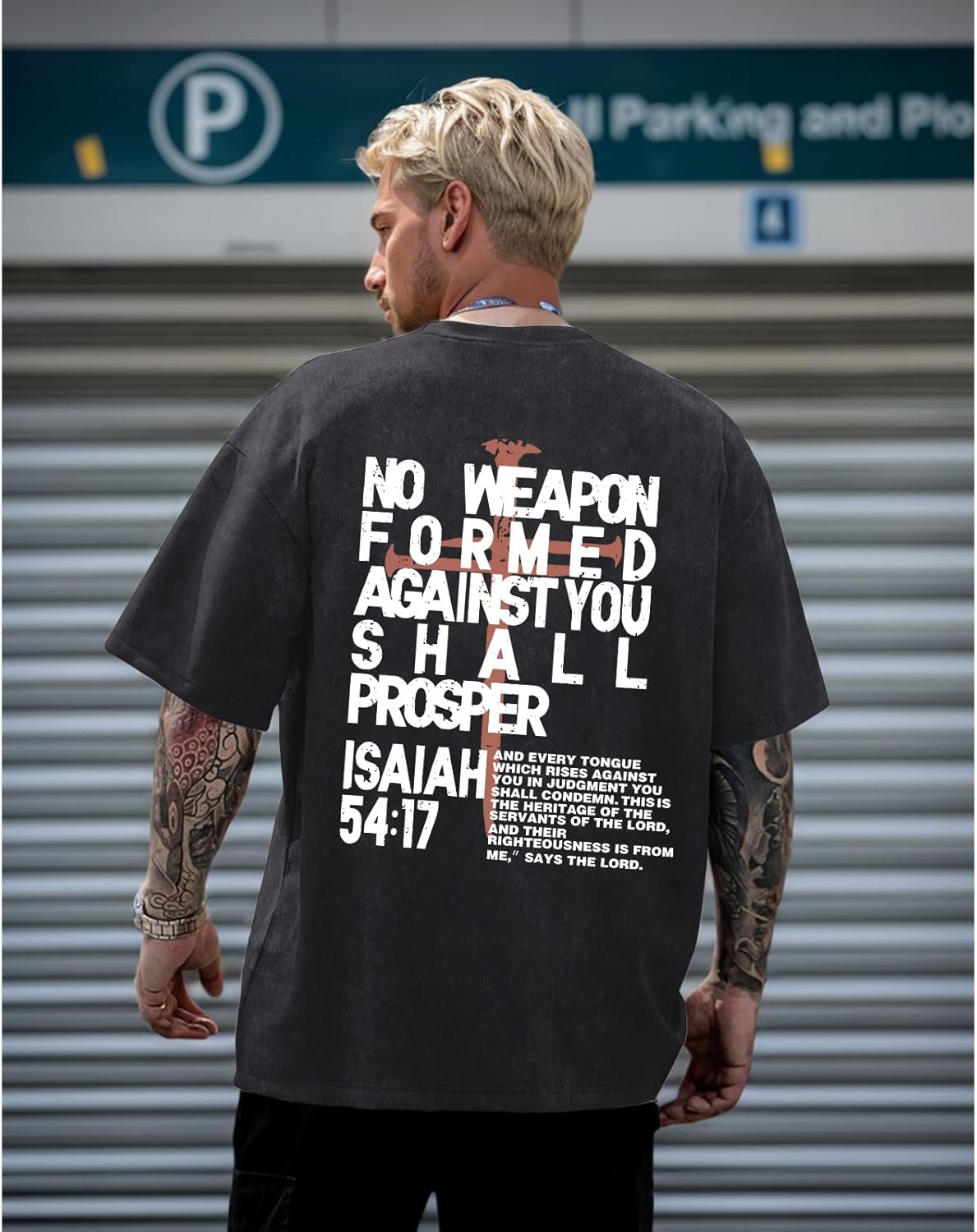 Christian Jesus Shirts for Men Faith Religious Graphic Tees Vintage Oversized Acid Wash Tshirts God Shirt Streetwear - Image 5