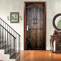 Vista 48 de 3D Pegatina de pared adhesiva para puerta - Poster de película de escaleras antiguas Premium PVC impermeable para pared de dormitorio y sala