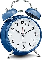 Vista 13 de Bernhard Products Reloj despertador analógico de doble campana retro de metal cobre de 4 pulgadas, cuarzo extra fuerte, funciona