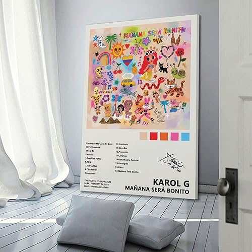 Miniatura 3 de Karol G Mañana Será Bonito póster para estética de habitación, póster de arte en lienzo, impresión artística moderna para dormitorio familiar,