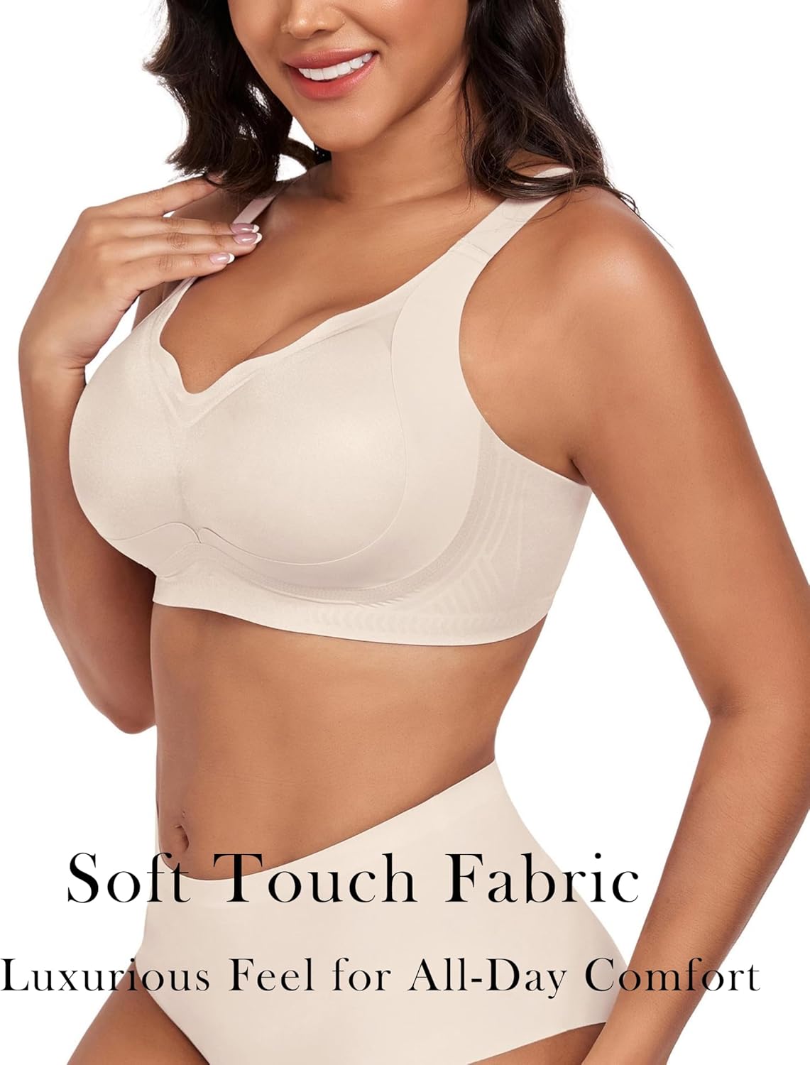 SHIJIALI Womens Wireless Bra Supportive Seamless Bras Full Coverage Push Up Comfortable No Underwire Tshirt Bras - Image 3