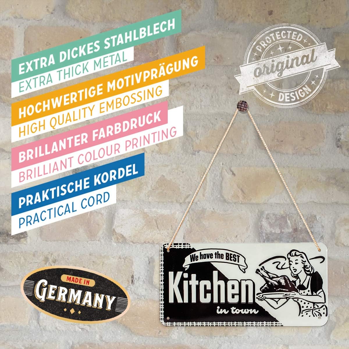 Nostalgic-Art Retro Hanging Sign Home & Country, Kitchen, Gift Idea for the kitchen Metal Plaque - Image 5