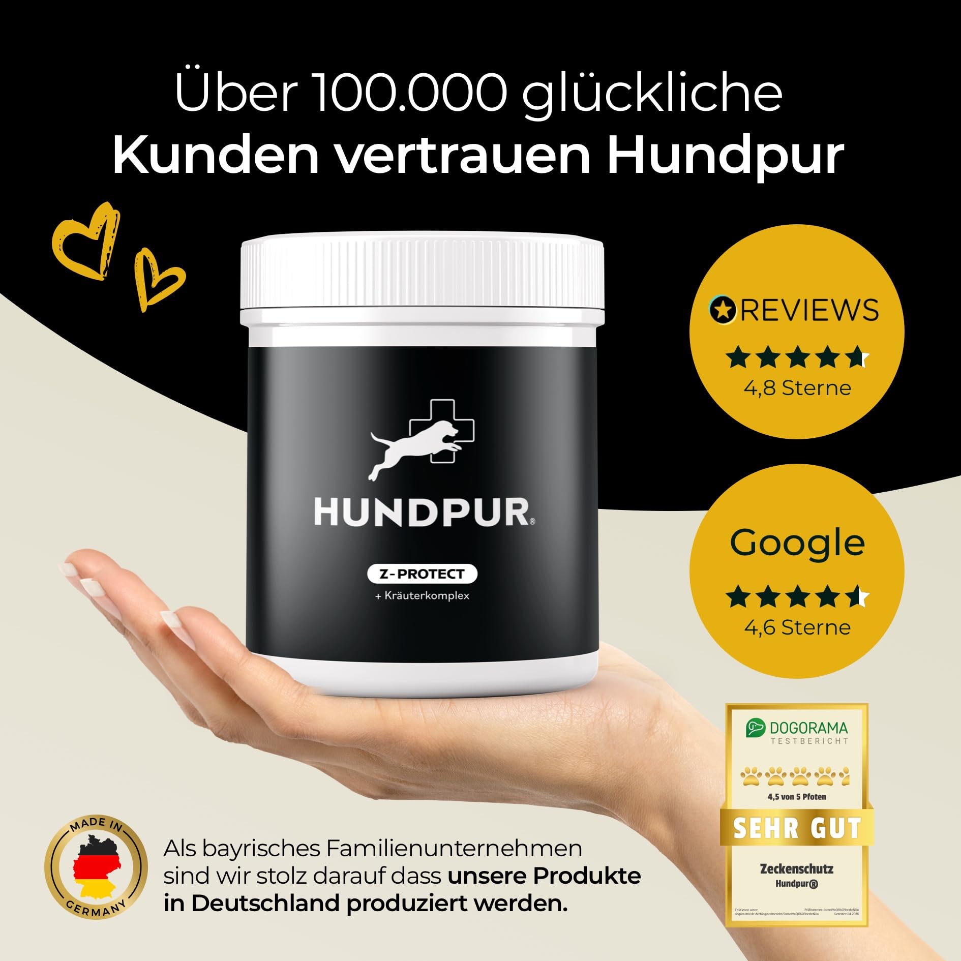 Z-Protect 300 g – pellet dla psów – bezproblemowe przygody na łonie natury – z olejkiem z czarnuszki i różą – naturalna formuła – Made in Germany