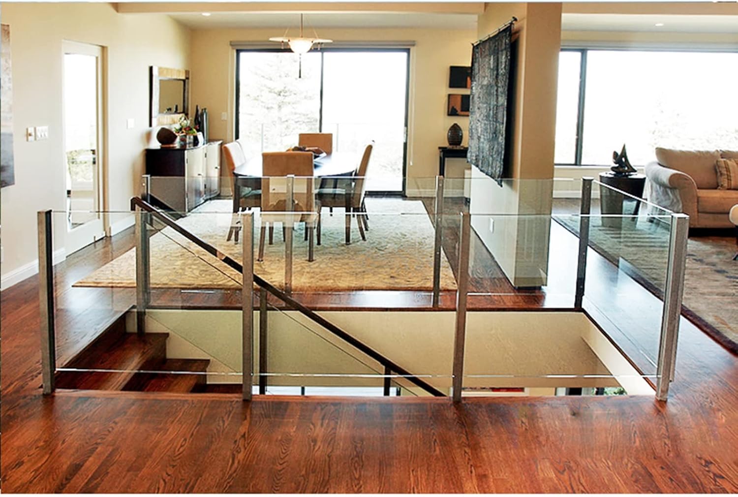 85/105cm Stainless Steel Balustrade Posts with Glass Clamps, Railing Fence Pole Handrail Garden Fencing, Fits 10-12mm Toughened Glass (Color : End Pole, Size : 85cm/33.5'')