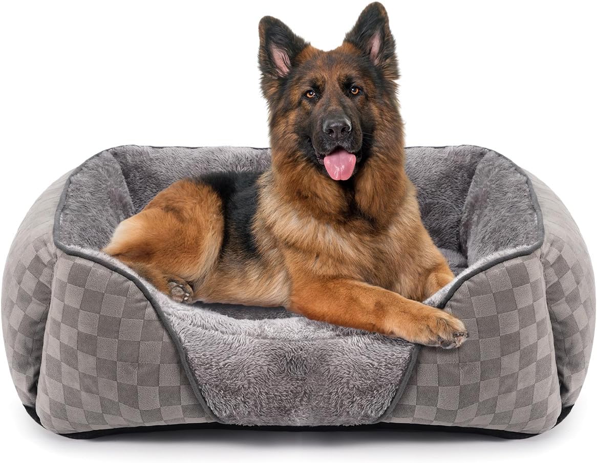 Heymamba Extra Large Dog Bed Grey, Large Dog Sofa Bed Machine Washable