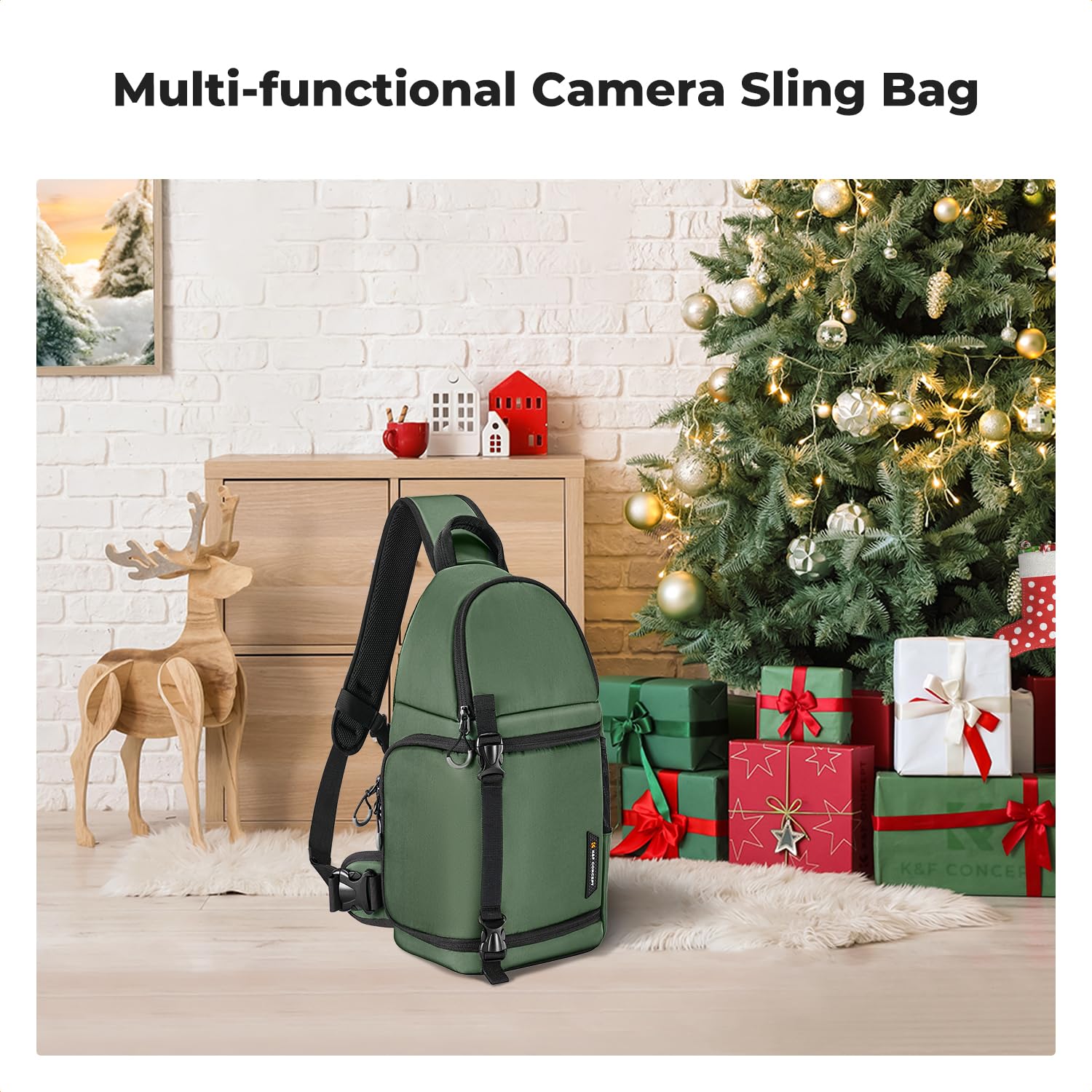 K&F Concept Torba na aparat Sling Camera Torba na ramię Antykradzieżowa Torba na ramię 10L Foto Przenośny plecak Reflex, Torba na aparat Kompatybilna z lustrzanką lustrzanką