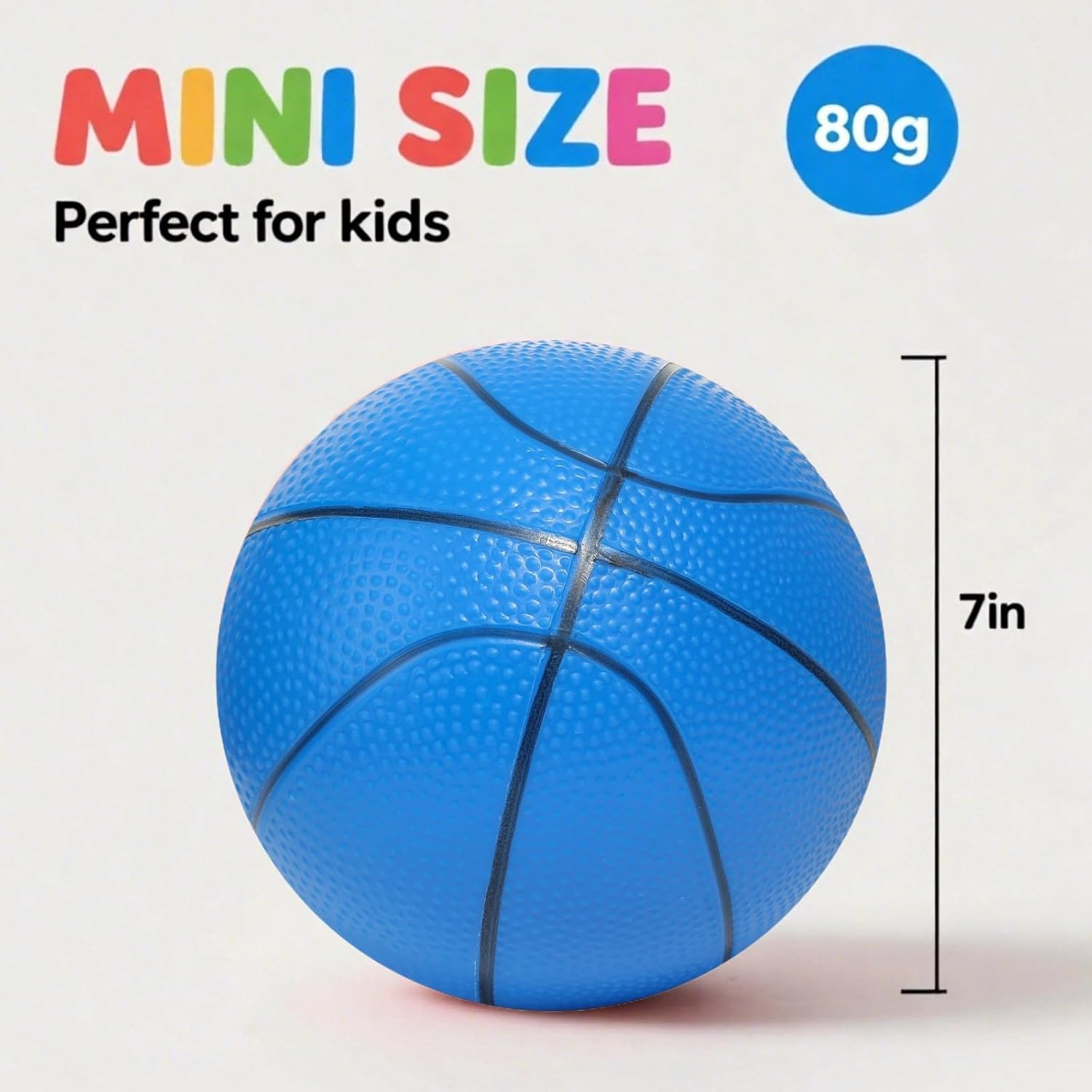 5 Pack 7 Inch Small Basketballs - Size 3 Mini Basketball Set with 5 Colors Toy Basketballs for Kids, Indoor and Outdoor Play
