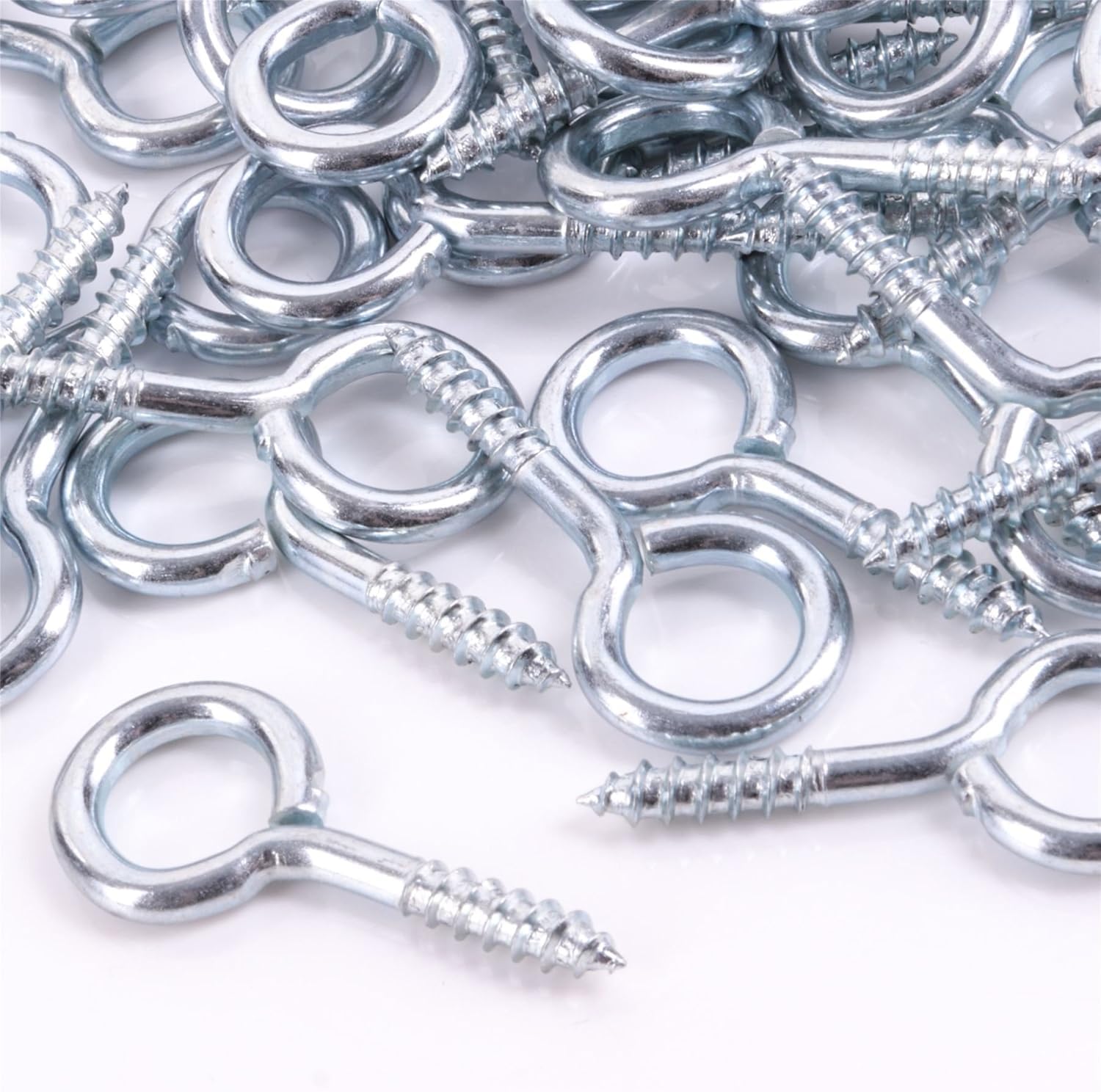 Deals in DIY 100 x Heavy Duty Small Steel Screw in Eyes - 25mm Frame/Loop/Ring Wall Hangers