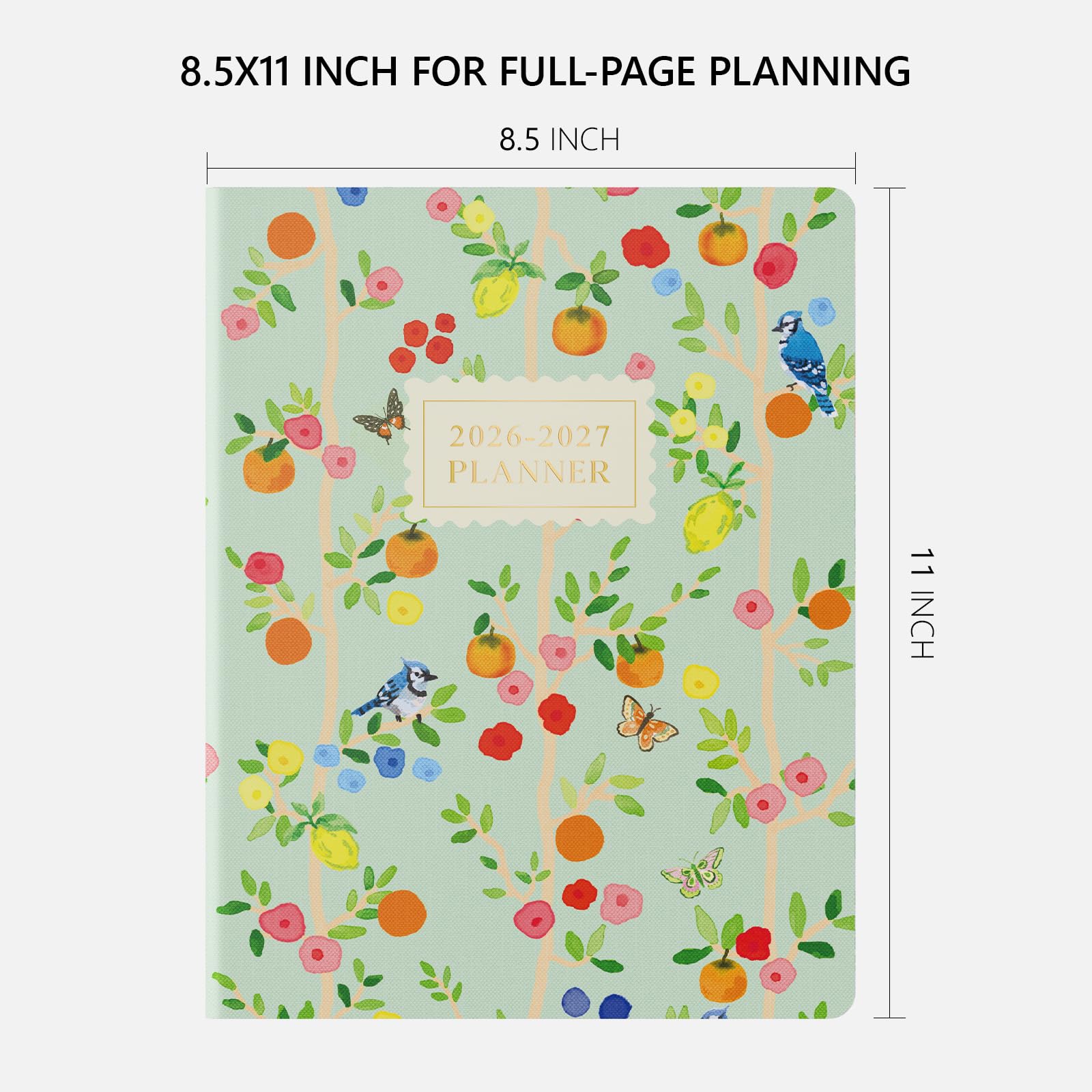 Jotsome Monatsplaner 2026–2027, 18 Monate, Kalenderplaner von Januar 2026 bis Juni 2027, 21,6 x 27,9 cm, Nähbindung, weicher Einband, persönlicher Tagesplaner für Schulplan, Studium und Zeitplan