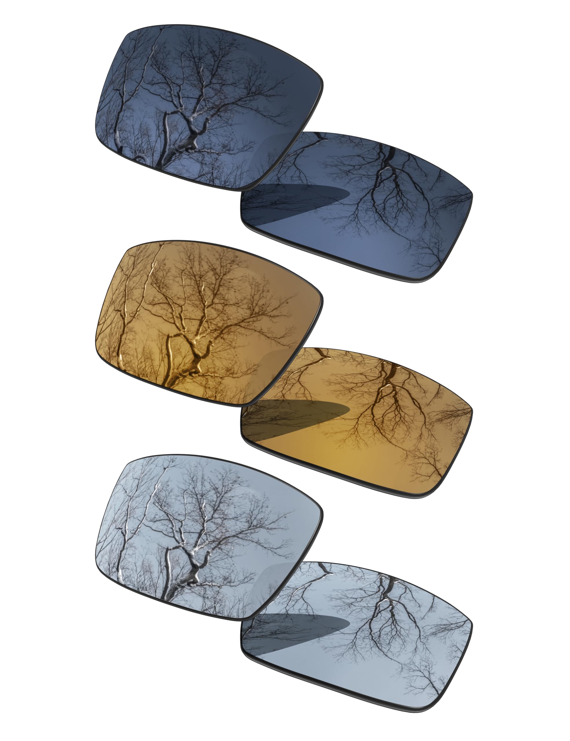 3 Pair Polarized Replacement Lenses for Oakley Gascan OO9014 Pack
