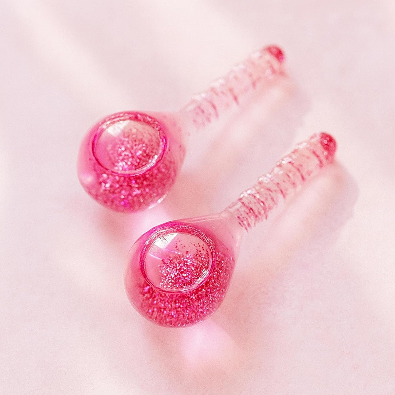 Ice Globes Facial Cooling Tools, Cryo Beauty Balls with Anti-Slip Handle for Face, Eyes & Neck, Soothing Cold Massage Tool for Relaxing & Refreshing Skincare Routine, Glitter Pink - Image 7