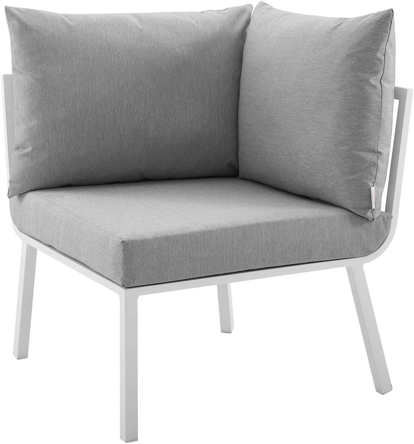 Modway EEI-3792-WHI-GRY Riverside 5 Piece Outdoor Patio Aluminum Set in White Gray