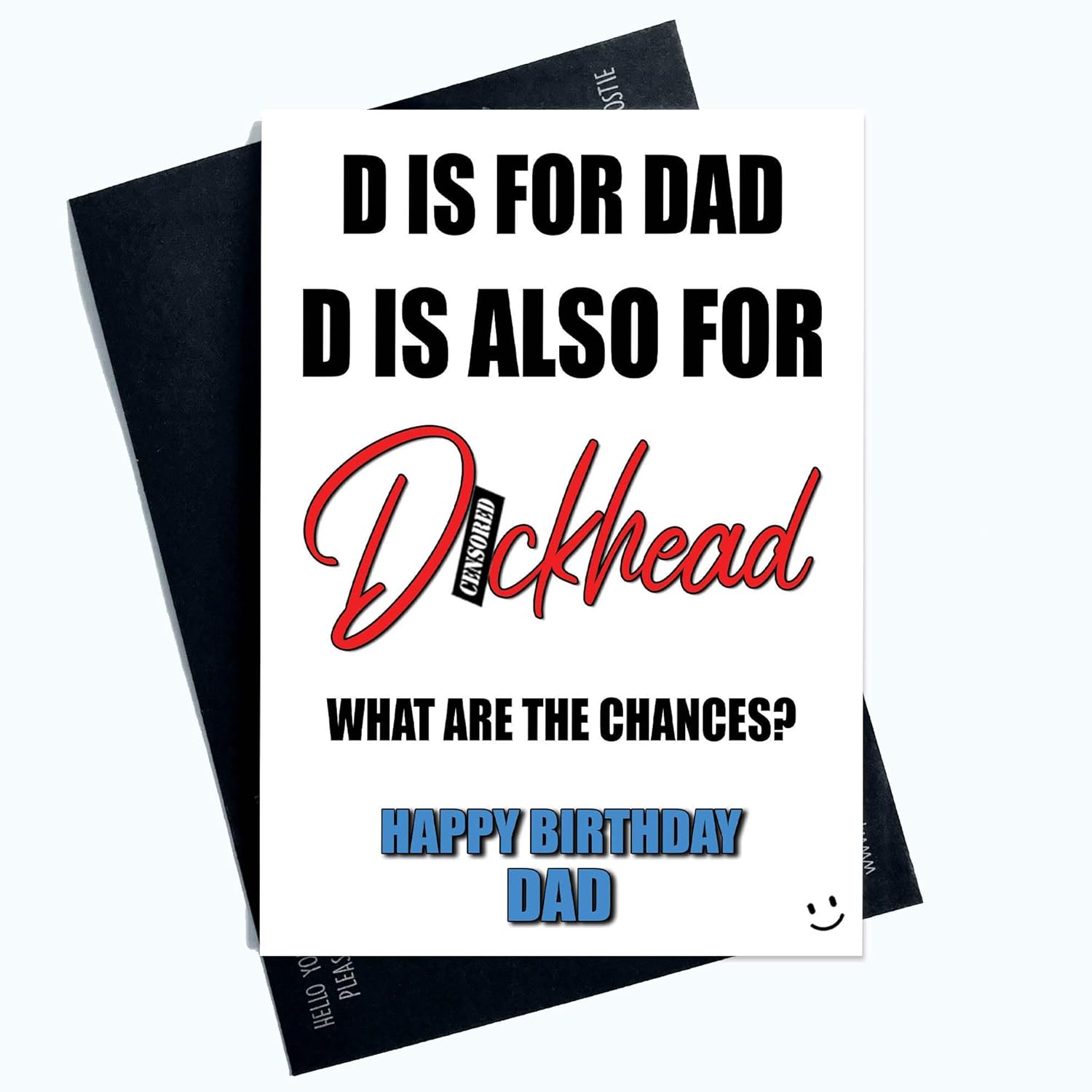 Funny Rude Cards Happy Birthday Dad D*ckhead Novelty Humour Cards Banter PC989