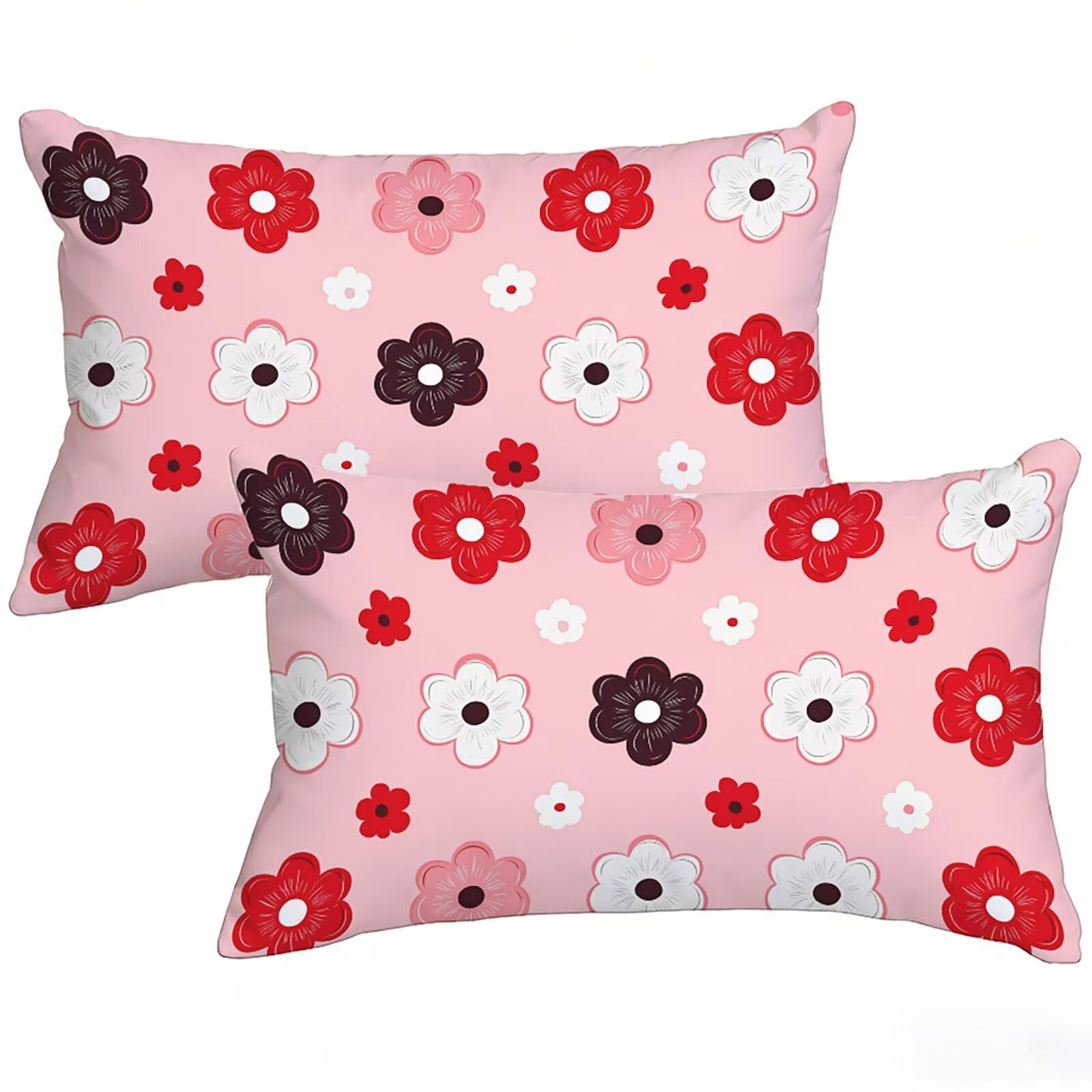 Taie Oreiller 70 x 90 cm Rose : Lot de 2 Housses Imperméables en Lin