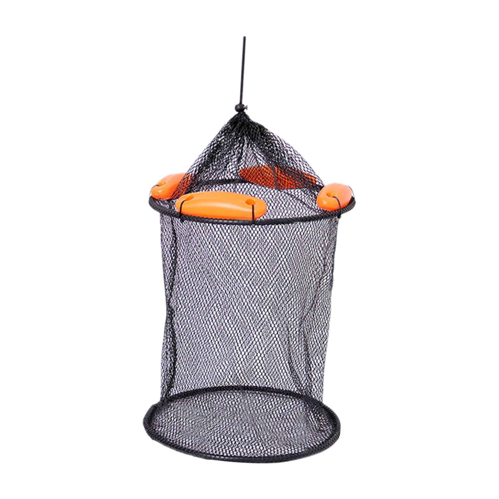 rockible Float Fish Basket Coated Netting Accessories Fishing Bucket Well Fishing Cage for Crayfish Lobsters, 33x35cm
