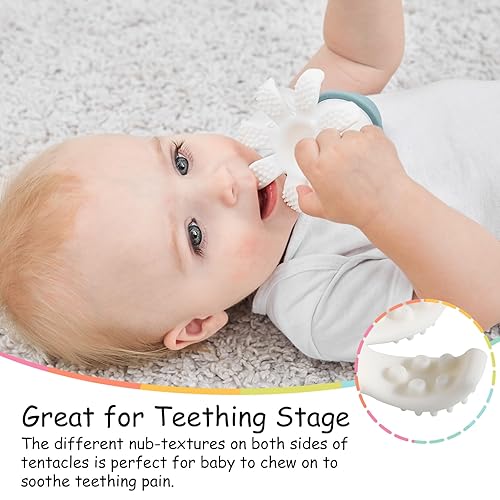 Miniatura 12 de Mombella - Juguetes de dentición para bebés de 6 a 12 meses, mordedor de pulpo Mombella de 12 a 18 meses, juguetes de dentición para bebés de 6 a 9