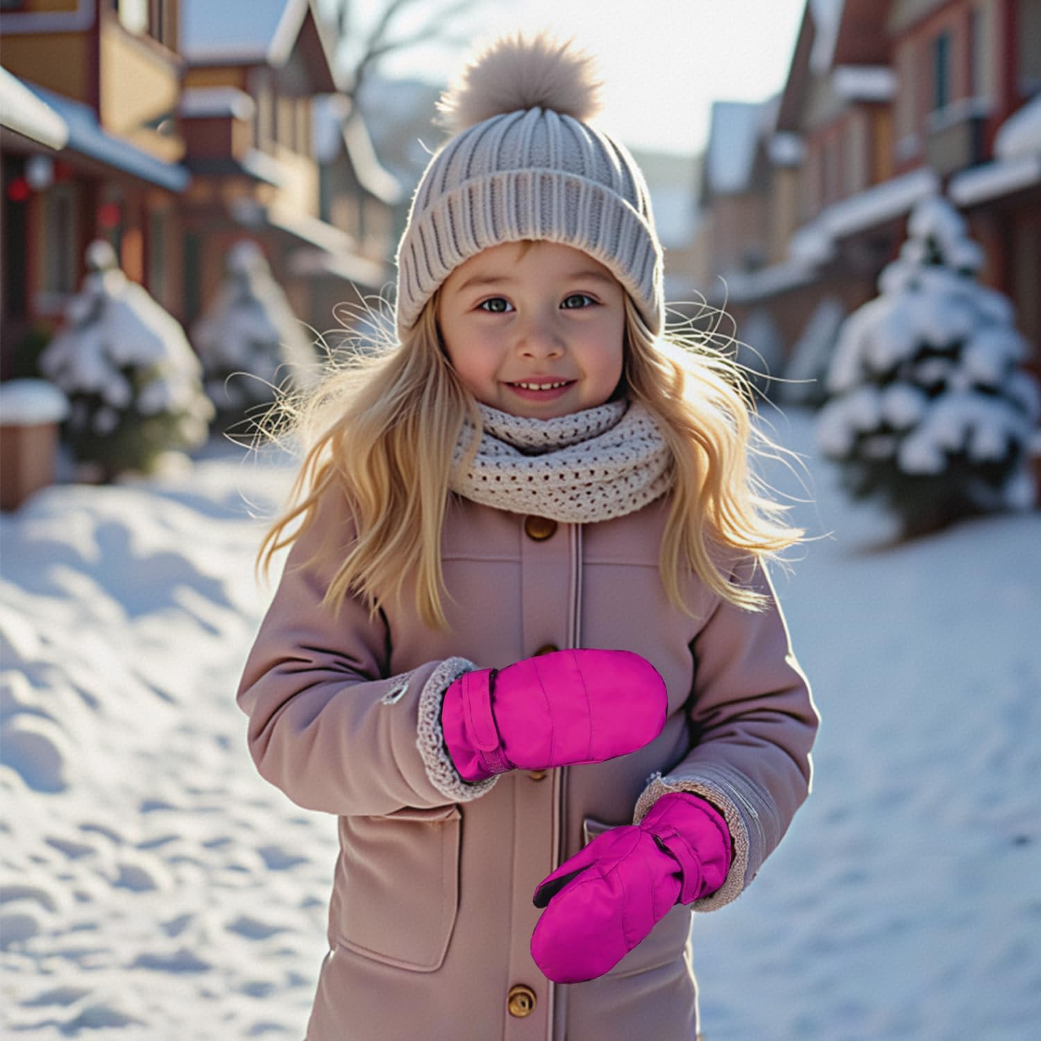 MAGARROW Children Kids Mittens Winter Warm Winter Snow Ski Windproof Gloves - Image 2