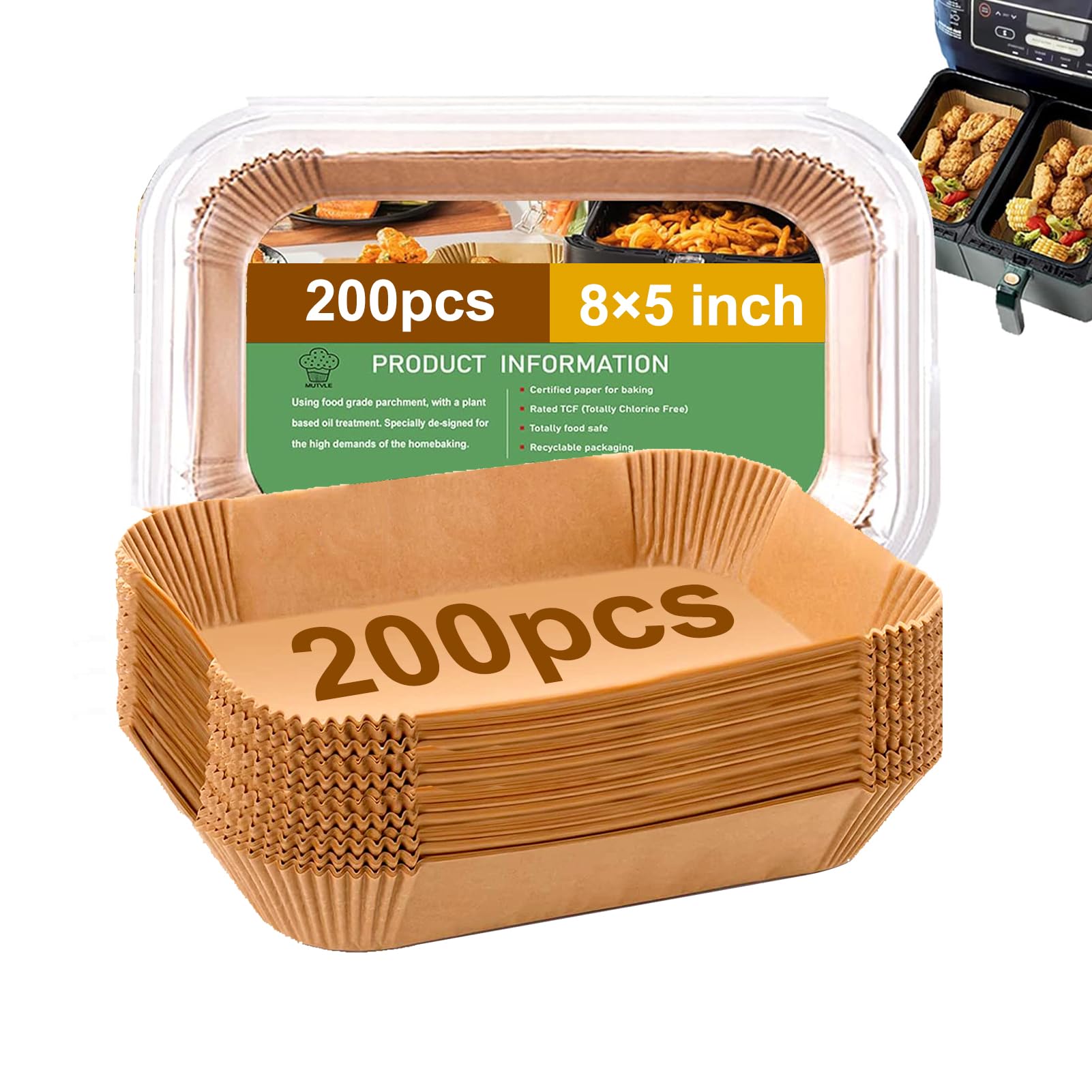 Large Air Fryer Disposable Paper Liners Square 9 Inch for 5-8QT Air fryer — Amazon image 12