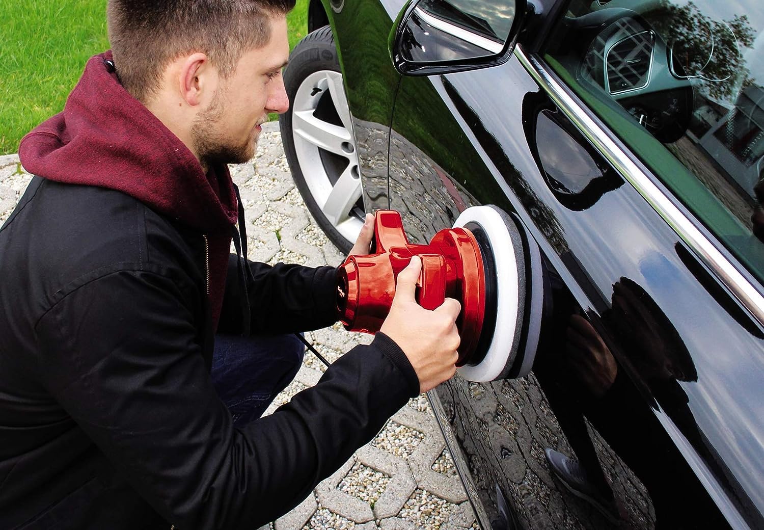 Einhell CC-PO 90 Lucidatrice per Auto con Platorello da 240 mm, 90 W, 3700 Rpm, Rosso