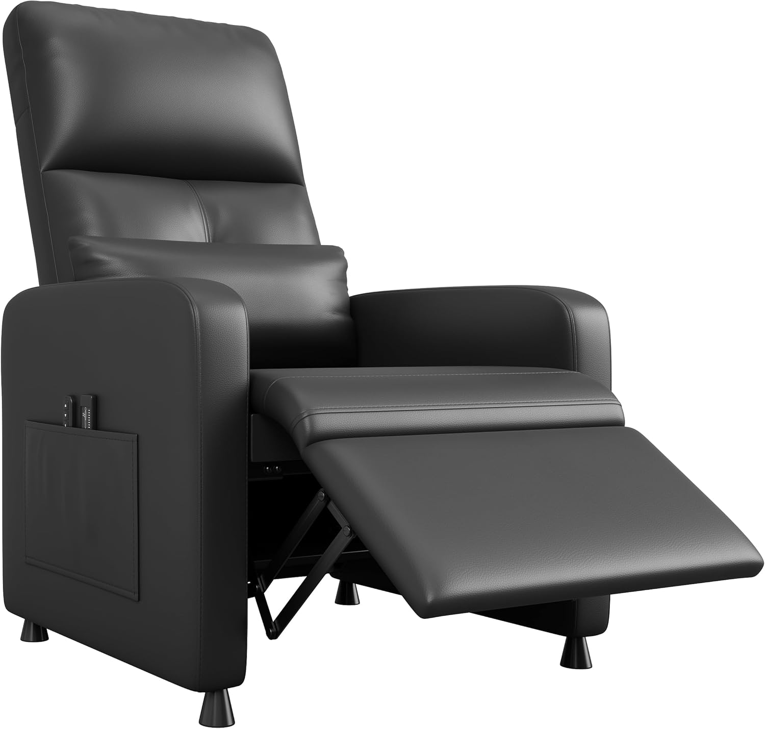 Power Recliner Chair, Adjustable Electric Recliner with Remote, Ergonomic Overstuffed PU Leather Single Sofa, Tall Back, USB Port, 300 LBS Capacity for Living Room Home Theater