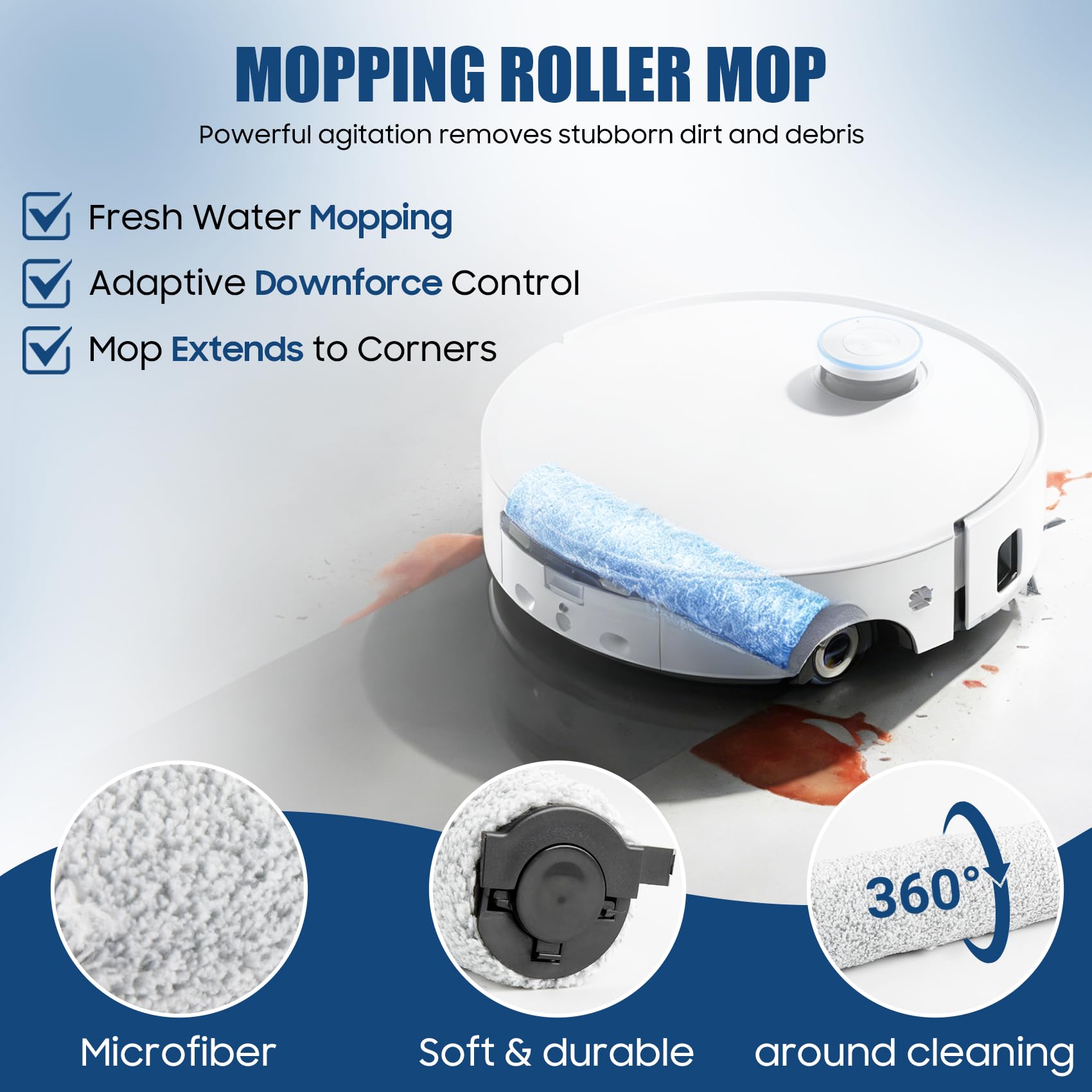 Juego de accesorios para robot aspirador Dreame Aqua10 Ultra Roller Complete, pieza de repuesto con 4 bolsas para el polvo, 4 cepillos laterales, 4 filtros, 2 rodillos de limpieza, 2 cepillos