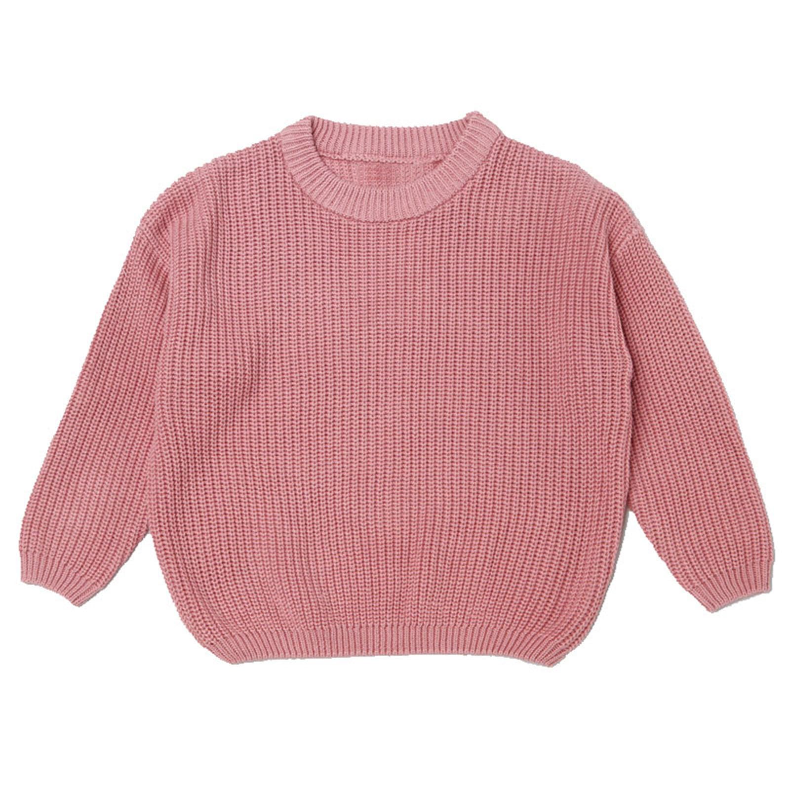Generisch Handgefertigter Strickpullover Kinder, Pullover Selbst Gestalten mit Gesticktem Namen, Custom Sweater Langarm Rundhalspullover Personalisierte Pulli für Baby, Mädchen, Jungen 0-8 Jahre