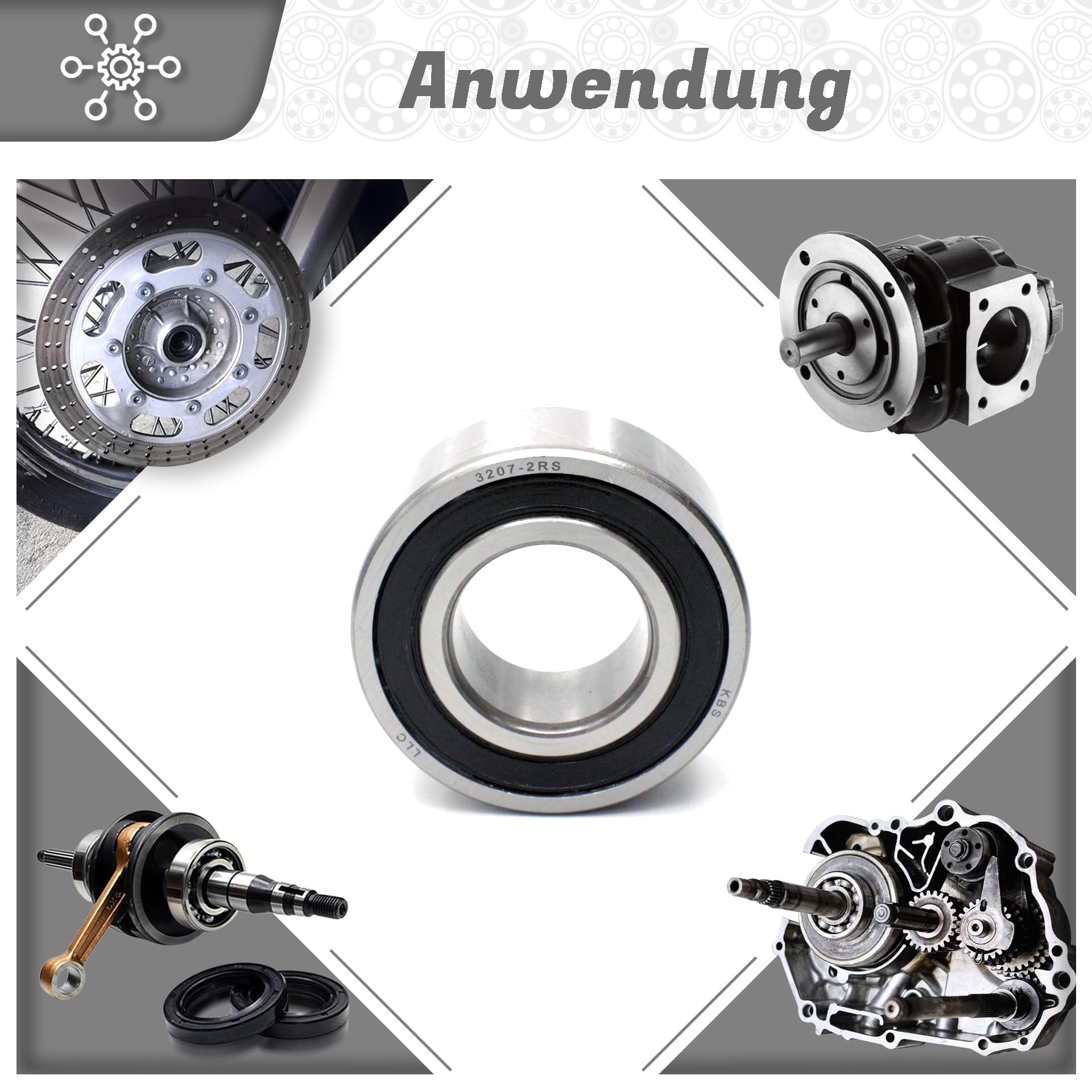 Roulement à Billes 3207-2rs 35x72x27 Mm Joint Des Deux Côtés