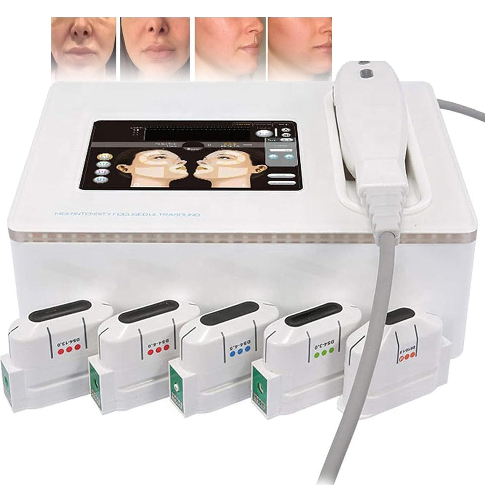 Professional 7D HIFU Face & Body Lifting Machine - 5 Adjustable Depths (1.5-13mm), Anti-Aging Body Slimming Device Facial Wrinkles Removal, Home Use Beauty Equipment
