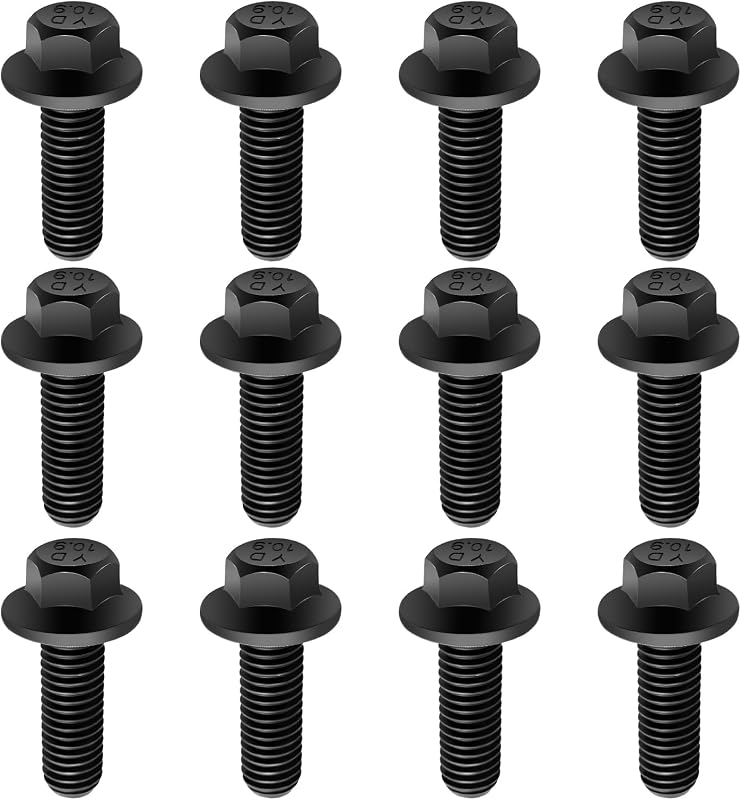 Parafusos do coletor de escape Salior M8 x 1,25 Grau 10.9 para motores GM LS/LT – 12 unidades