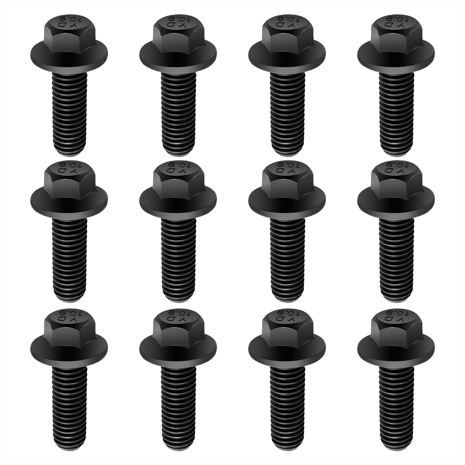 12PCS M8x1.25 Exhaust Manifold Bolts OEM#551696,Grade 10.9 LS Header Bolts Compatible with GM LS LT Series Pontiac Chevrolet,LS Exhaust Manifold Bolts Replacement Car Accessories