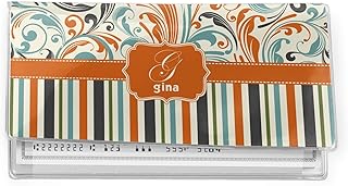 YouCustomizeIt Orange Blue Swirls & Stripes Vinyl Checkbook Cover (Personalized)