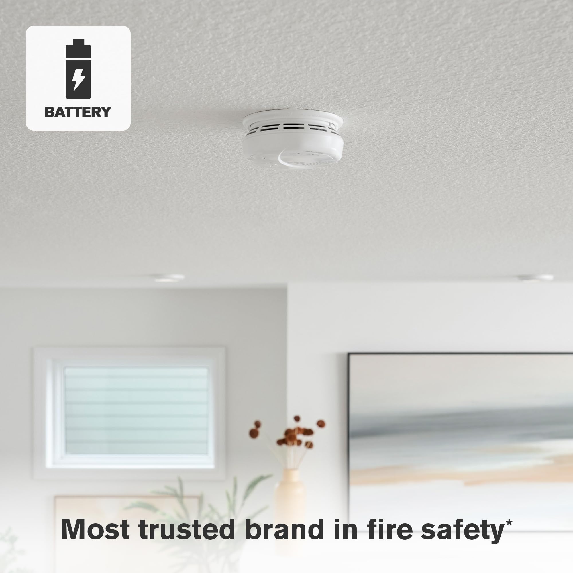First Alert SMCO410 Z-Wave 2025 - Detector de Humo Alimentado por batería y Alarma de monóxido de Carbono, Funciona con estación Base de Alarma de Anillo, Paquete Individual, Color Blanco