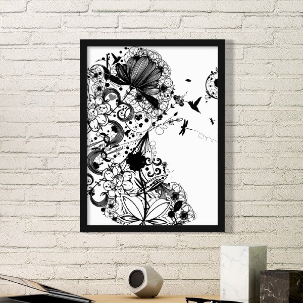 Stickers muraux cadre photo fleur blanche pour habiller un mur vide facilement